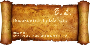 Bedekovich Letícia névjegykártya